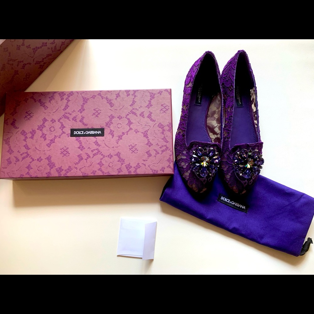 Dolce and Gabbana Vally Taormina Lace Flats